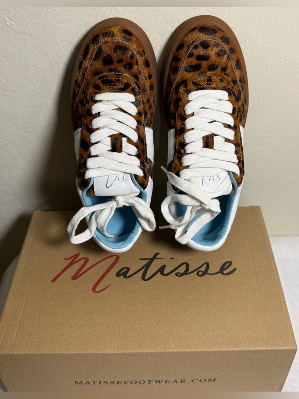 Matisse “Quincy” Tan Leopard Print Sneakers - Size 5 1/2 - NWT